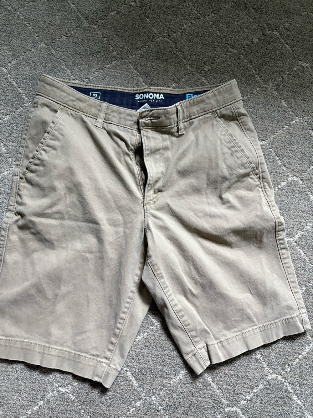 Sonoma Men's Flat-Front Shorts in Khaki Tan